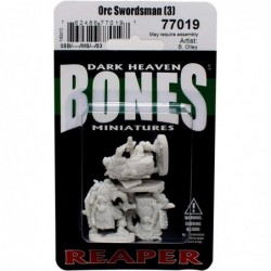 77019: Orc Swordsman (3) Dark Heaven Bones Plastic Miniatures $16.18 Miniature Novelty Toys