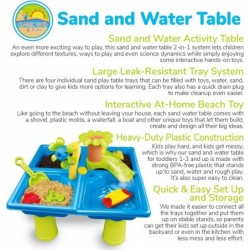 Sand and Water Table for Kids 24 Pc Set Fun Activity Center for Toddlers with Plastic Molds Shovel Waterfall and Leak-Free Tr...