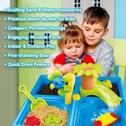 Sand and Water Table for Kids 24 Pc Set Fun Activity Center for Toddlers with Plastic Molds Shovel Waterfall and Leak-Free Tr...