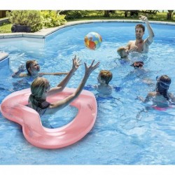 Inflatable Swim Rings 47.3" x 39.4" Heart Shaped Swimming Pool Float Loungers Tube Water Fun Beach Party Toys for Kids Adults...