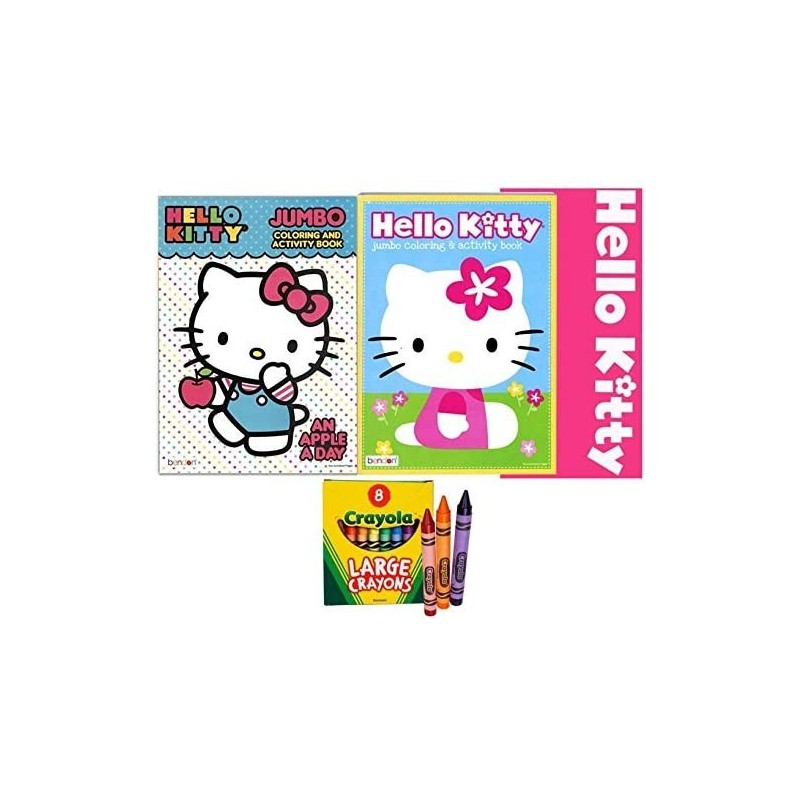 Hello Kitty Activity and Coloring Books with Crayons for Kids and Toddlers - Includes 2 Hello Kitty Coloring Books and 8 Cray...