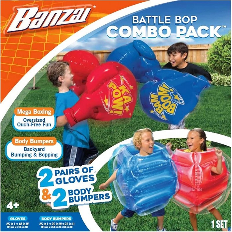 Battle Bop Combo Pack with Inflatable Boxing Gloves and Inflatable Bump and Bounce Body Bumpers Ages 4 and Up 2 Pairs Each $6...