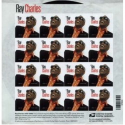 Ray Charles Full Sheet of 16 Forever Stamps Scott 4807 $45.47 Collectibles Display & Storage