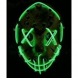 Halloween Light Up Purge Mask LED Jason Mask Halloween Scary Mask Glowing Mask for Men Women Kids Halloween Festival Party $2...