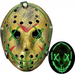 Halloween Light Up Purge Mask LED Jason Mask Halloween Scary Mask Glowing Mask for Men Women Kids Halloween Festival Party $2...