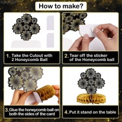 Big New Year Honeycomb Centerpieces Decorations - Pack of 9 | 3D Happy New Year Theme Table Toppers | Happy New Years Decorat...