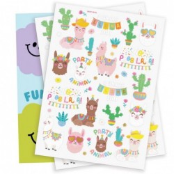 Llama Temporary Tattoos for Kids - 46 Metallic Designs | Fiesta Animal Birthday Party Decorations Cactus Desert Party Favors ...