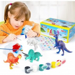 Kids Arts Crafts Set Dinosaur Toy Painting Kit - 10 Dinosaur Figurines Decorate Your Dinosaur Create a Dino World Painting To...