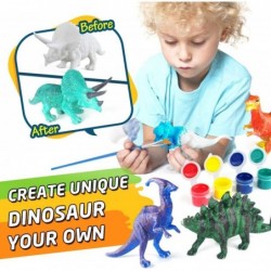 Kids Arts Crafts Set Dinosaur Toy Painting Kit - 10 Dinosaur Figurines Decorate Your Dinosaur Create a Dino World Painting To...