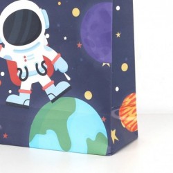 12 PCS Space Gift Bags Planet Galaxy Space Astronaut Party Favor Bags Goodie Bags Paper Treat Bags with Handles for Kids Birt...