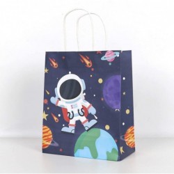 12 PCS Space Gift Bags Planet Galaxy Space Astronaut Party Favor Bags Goodie Bags Paper Treat Bags with Handles for Kids Birt...