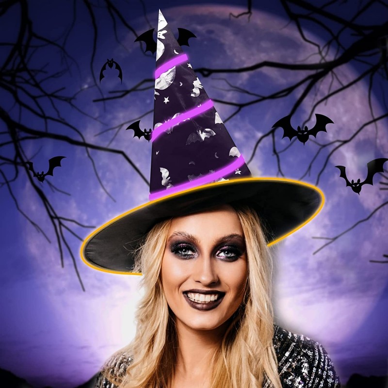 Halloween Costume LED Witch Hat for Girls & Womens Festival Cosplay Carnival Party Halloween Decoration Accessories Gifts $43...