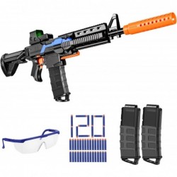 Toy Gun for Nerf Guns Automatic Sniper Rifle 3 Modes Burst Electric Toy Foam Blaster with 120 Bullets 2 Magazines & Goggles D...