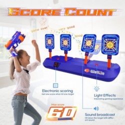 Shooting Game Toys Gifts for 6 7 8 9 10 11 12+ Years Old Boy Kids Electronic Scoring Auto Reset Targets with Foam Dart Toy Gu...