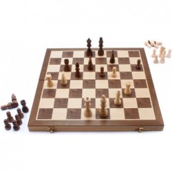 GSE Chess Set 15" x 15" Wooden Chess Game Set - Folding Chess Board Set with Chess Pieces & Storage Box - Wooden Chess Set Bo...