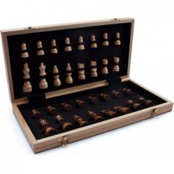 GSE Chess Set 15" x 15" Wooden Chess Game Set - Folding Chess Board Set with Chess Pieces & Storage Box - Wooden Chess Set Bo...