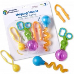 Helping Hands Fine Motor Tool Set Toy - 4 Pieces Ages 3+ Fine Motor and Sensory Play Toys Toddler Tweezers Sensory Bin Toys $...