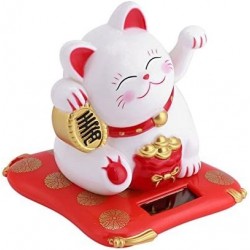 Lucky Toy Solar Powered Cute Cat Good Luck Wealth Welcoming Cats with Waving Arm Home Display Car Decor Good Luck Cat Figurin...