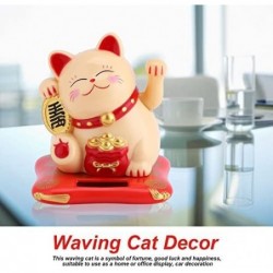 Lucky Toy Solar Powered Cute Cat Good Luck Wealth Welcoming Cats with Waving Arm Home Display Car Decor Good Luck Cat Figurin...