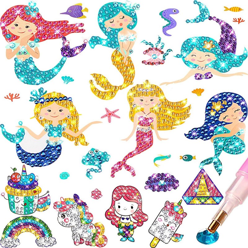 Gem Diamond Painting Kit for Kids 26 Pieces Diamond Painting Stickers with DIY Painting Tools to Create Your Own Magical Stic...