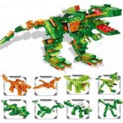 Dinosaur Building Blocks 8-in-1 Dinosaur Building Toys 391 PCS Dinotrux Building Sets for Kids Dinosaur Building Kit Dinosaur...