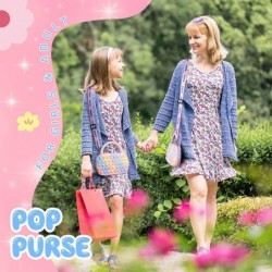 Pop Purse Shoulder Bag for Girls and Women Big Sensory Silicone Cartoon Bag with Pop Fidget Toy for ADHD Anxiety Suitable for...