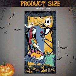 Nightmare Before Christmas Door Cover Halloween Banner Jack Skellington Porch Sign Banner Welcome Halloween Party Supplies De...