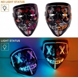 Purge Mask 2 Pack Light up Mask LED Mask Scary Masks Glow Neon Mask Costume Mask with 3 Lighting Modes for Halloween Festival...