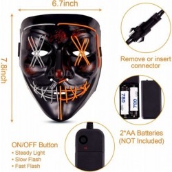 Purge Mask 2 Pack Light up Mask LED Mask Scary Masks Glow Neon Mask Costume Mask with 3 Lighting Modes for Halloween Festival...