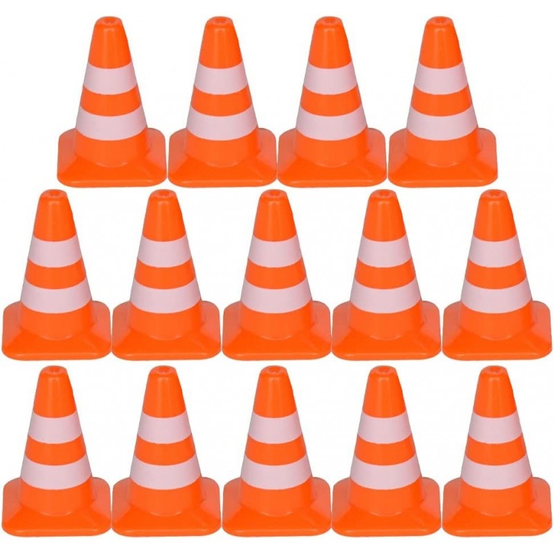 14pcs Miniature Traffic Cones Traffic Signs Mini Traffic Signs Roadblock Cone Pretend Play Toys for Sand Table Engineering Co...