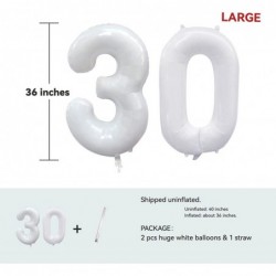 30 Balloon Number Helium Large Birthday Balloons 40 Inch White Ballons Foil Big for 30th Birthday Decorations Giant Graffiti ...