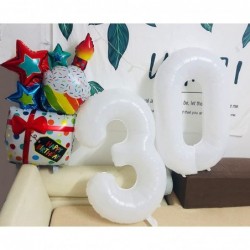 30 Balloon Number Helium Large Birthday Balloons 40 Inch White Ballons Foil Big for 30th Birthday Decorations Giant Graffiti ...