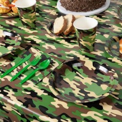 Camo Birthday Party Supplies Serves 16 Army Party Decorations for Boys Complete Pack Includes Camo Tablecloth Plates Napkins ...