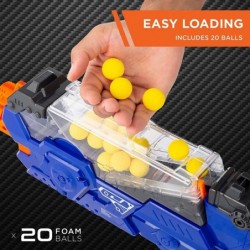 Kids Motorized Soft Foam Ball Gun Electric Rapid Fire Toy Combat Battle Set for Children Family w/Automatic Hopper Feeder 20 ...