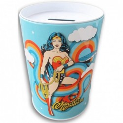 Wonder Woman Coin Bank for Kids and Saving Money - 4 x 6 Inches (Blue) $16.46 Money & Banking Play Toys