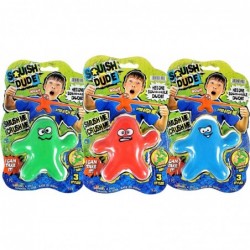 Squish Dude Stretchy Gel Man-Fidget Toy (3 Squish Dude Assorted). Stress & Anxiety Relief Sensory Toys for Kids and Adult. Pa...