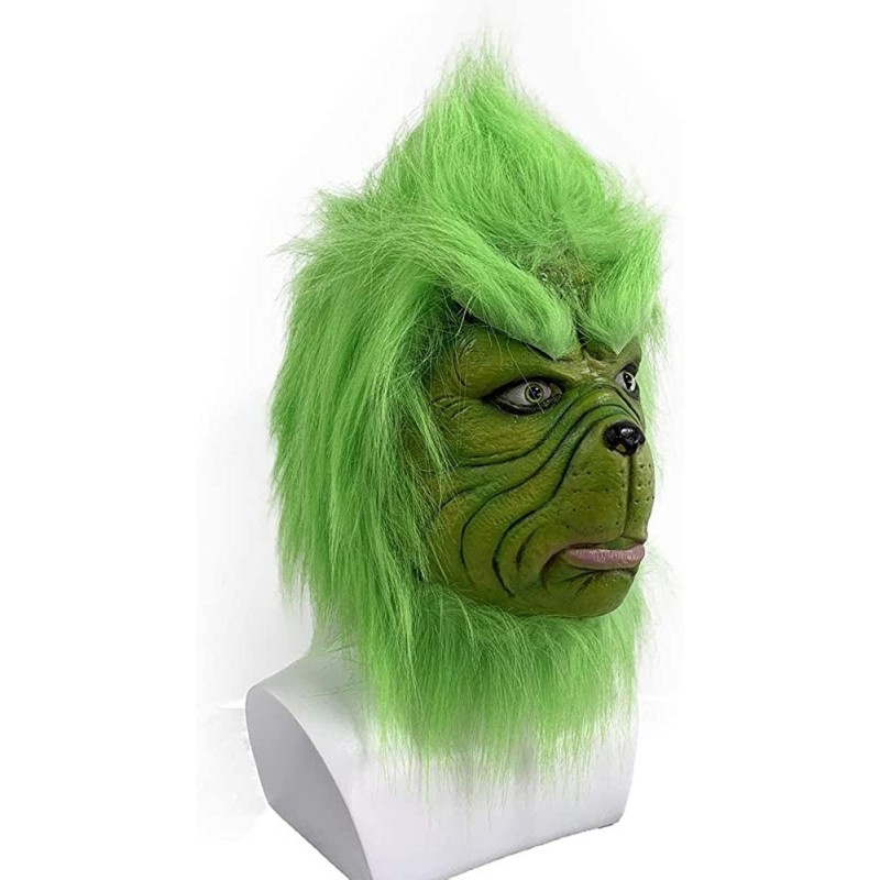 Christmas Mask Deluxe Latex Comedy Movie Halloween Party Props Green $33.75 Kids' Dress-Up Accessories