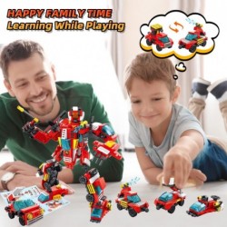 16 in 1 Fire Truck Building Toys 356 PCS Building Blocks Set for Kids 6-10 City Fire Rescue Vehicles Kit Erector Set Robot Bu...