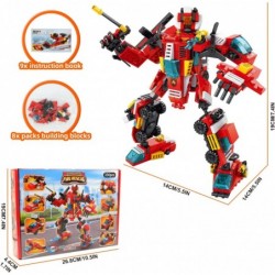 16 in 1 Fire Truck Building Toys 356 PCS Building Blocks Set for Kids 6-10 City Fire Rescue Vehicles Kit Erector Set Robot Bu...