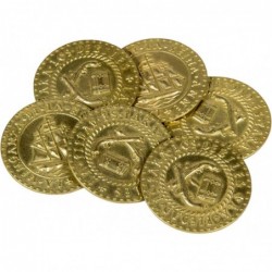 Pirate Ships Themed Gaming Coins - Jumbo 35mm 6-Pack Novelty Fantasy Replica Coins $18.20 Game Accessories