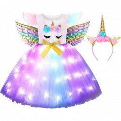 Girls Unicorn Costume LED Light Up Unicorn Dress Up Birthday Gifts Princess Dress for Halloween Party 3-8Years $44.53 Kids' C...