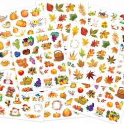 Thanksgiving Stickers Watercolor Autumn Stickers Fall Yellow Leaves Pumpkin Harvest Sticker 200 Assortment 8 Sheets $18.18 Ki...