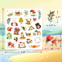 Thanksgiving Stickers Watercolor Autumn Stickers Fall Yellow Leaves Pumpkin Harvest Sticker 200 Assortment 8 Sheets $18.18 Ki...