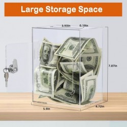 Piggy Bank with Lock and Keys for Reuse Clear Acrylic Money Bank for Kids Boys Girls Adults (2022 Upgraded New Version) $63.7...