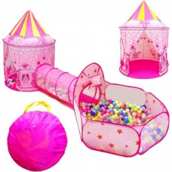 3pc Princess Fairy Tale Xmas Gift Kids Play Tent Oval Crawl Tunnel Ball Pit for Toddlers Indoor & Outdoor Playhouse Castle To...