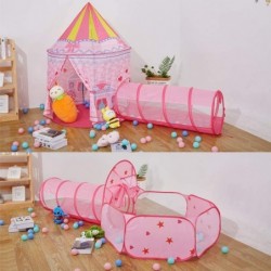 3pc Princess Fairy Tale Xmas Gift Kids Play Tent Oval Crawl Tunnel Ball Pit for Toddlers Indoor & Outdoor Playhouse Castle To...