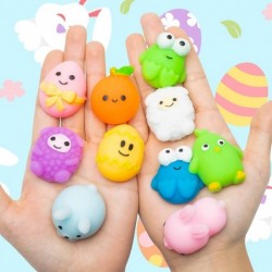 30Pcs Easter Mochi Squeeze Toys for Easter Party Favor Soft Kawaii Easter Bunny Chick Colorful Fruit Rabbit Stress Relief Han...