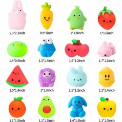 30Pcs Easter Mochi Squeeze Toys for Easter Party Favor Soft Kawaii Easter Bunny Chick Colorful Fruit Rabbit Stress Relief Han...