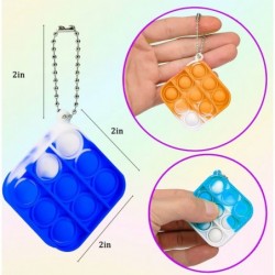 6Pcs Keychain Mini Pop Fidget Toys Push Pop Bubble Fidget Toy Simple Fidget Toy Stress Relief Hand Toys Autism Sensory Toy fo...