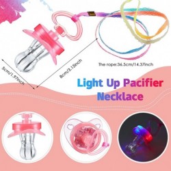 24 Pcs LED Light up Pacifier Necklace Toy Halloween Rave Pacifier Glowing Flashing LED Light up Pacifier for Teens and Adults...